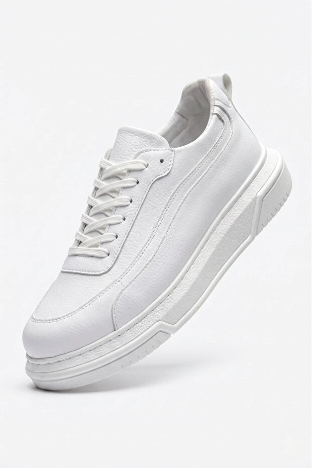 Vegan Leather Top Quality Lace-Up High-Sole Unisex Sneaker