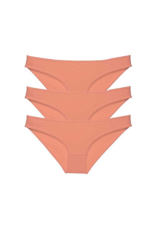 Glb-Stl41414 3 Pieces Super Eco Set Lycra Women's Slip Panties Powder