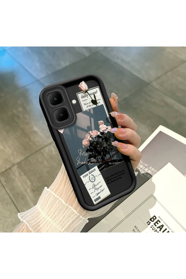 Infinix Smart 10 Compatible Art Style Rose Bouquet Case, Silicone Impact Protection Cover