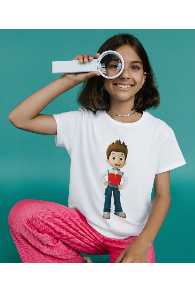 Paw Patrol Ryder Printed Kids/Adult T-Shirt White Short Sleeve