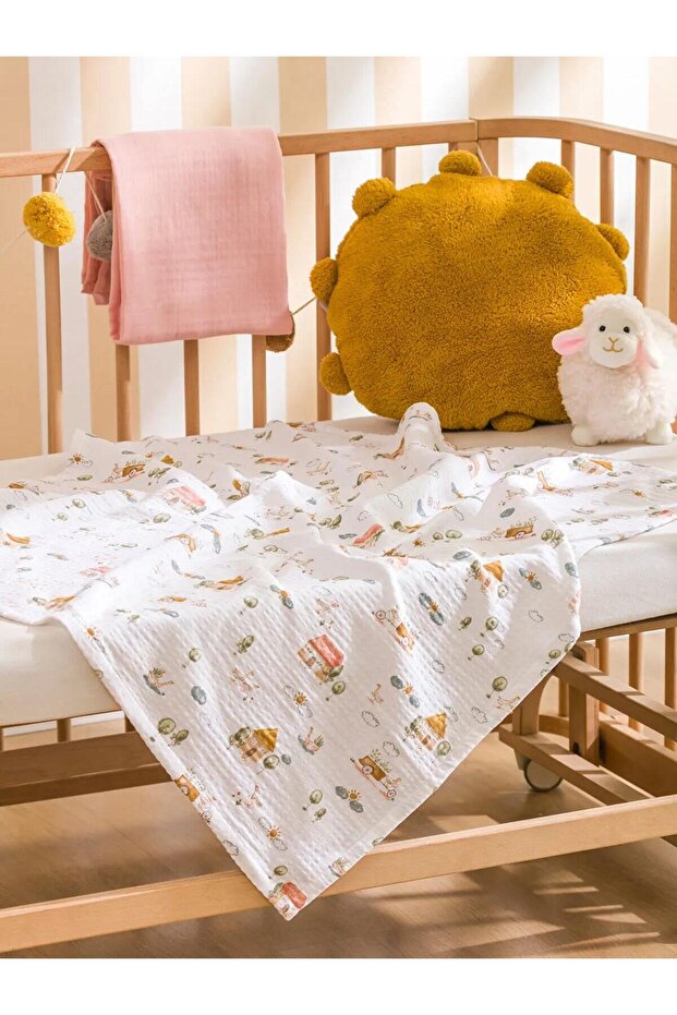 Mixed Printed Baby Girl Muslin Blanket 85X85 cm (S6)