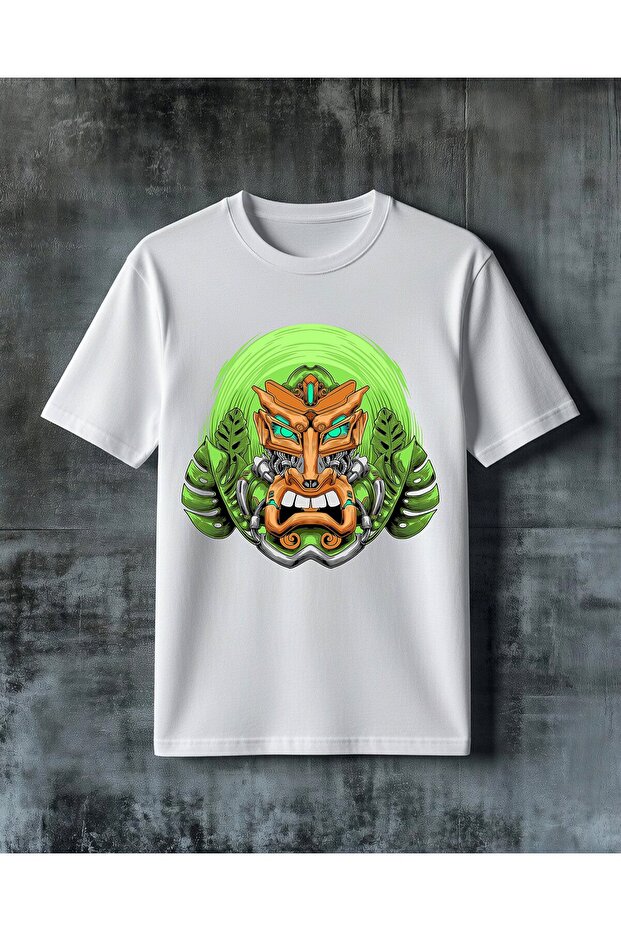 Hero Head Green Leaf Printed Oversize T-Shirt