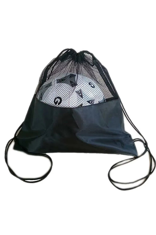 Black Mesh Bag Portable Football Storage Backpack Outdoor Basketball Volleyball Multifunctional Stor