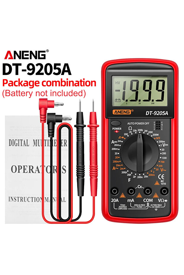 ANENG DT9205A red Profesional Digital Multimeter AC/DC Voltage Current Test ANENG Capacitance NCV Re