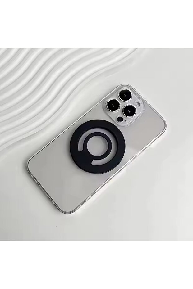 حامل هاتف مغناطيسي أسود اللون، مصنوع من السيليكون، متوافق مع Magsafe لأجهزة iPhone وMac، حلقة إصبع آمنة...