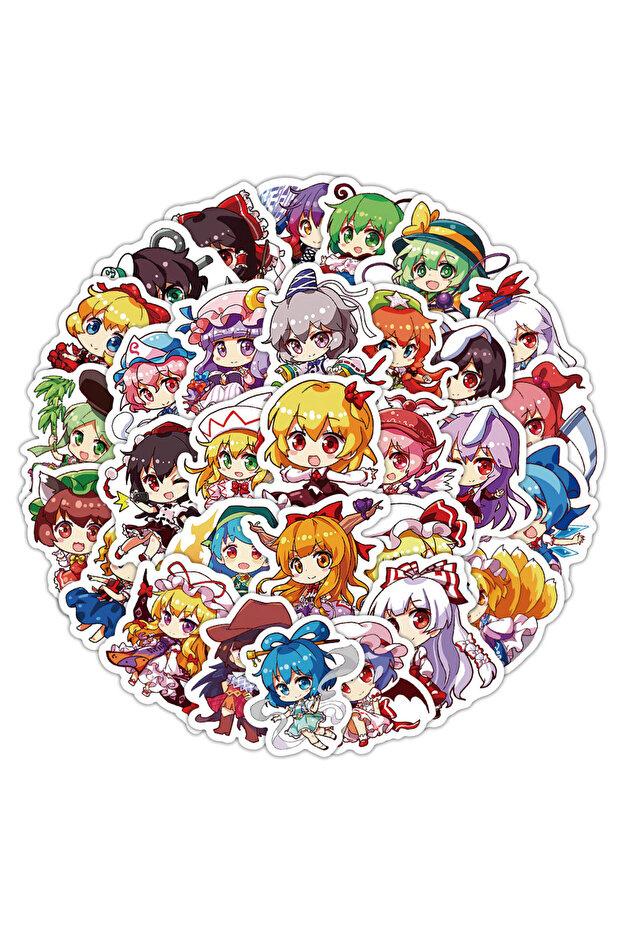 60 قطعة ملصقات كرتونية لطيفة بتصميم Q من لعبة Touhou Project، ملصقات جرافيتي ممتعة وإبداعية للديكور والحرف اليدوية
