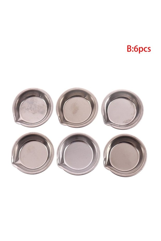 B-6pcs 6pcs/set Metal Color Paint Tray Mixing Color Tinting Dish for Model Tools