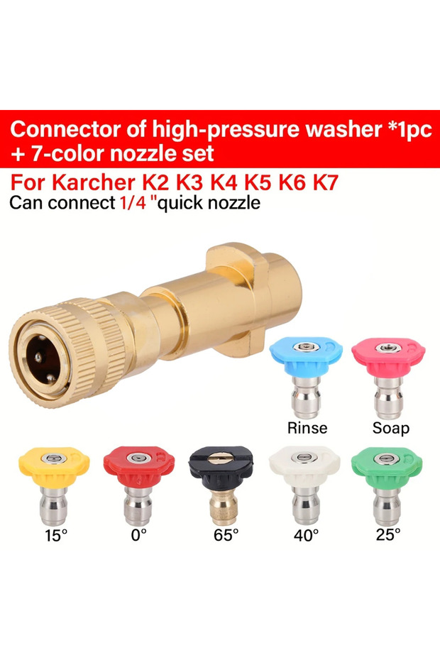 C Foam Cannon Adapter for KARCHER -K7, 1/4" Quick Connect All-Metal Head 5 Nozzles K-Series Pressur.