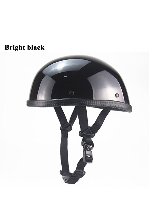 M 1pc Bright black 1X Motorcycle Helmet Open Face Helmet Half Helmet Retro Moto Casco Capacete Dot A