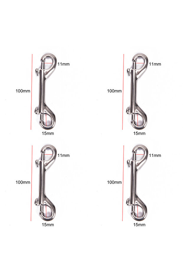 100mm 4pcs 65mm/88mm/100mm Double Ended Scuba Diving Hook - Zinc Alloy Eye Bolt Snap Hook Quick Link