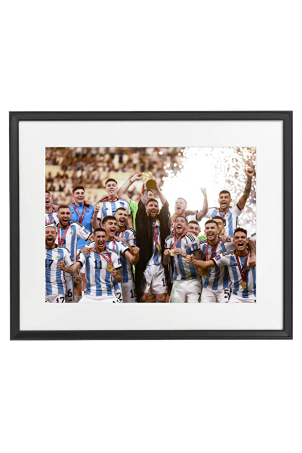 Argentina Fooball Team Champion Poster with Frame 50x40cm