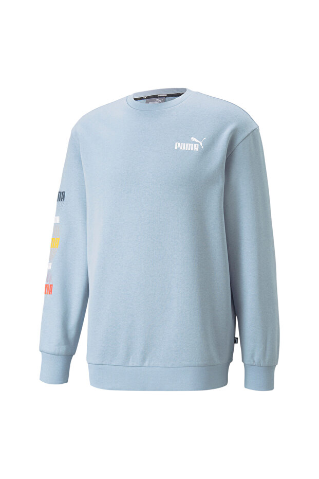 Men LOGO REPEAT Crew Neck Sweatshirt - Blue