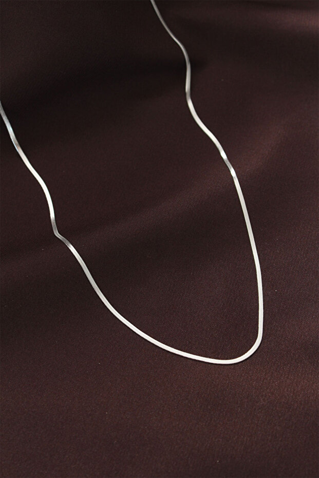 Steel Silver Color 60 cm Thin Italian Chain Necklace 5886 - Teolsa8158-8188
