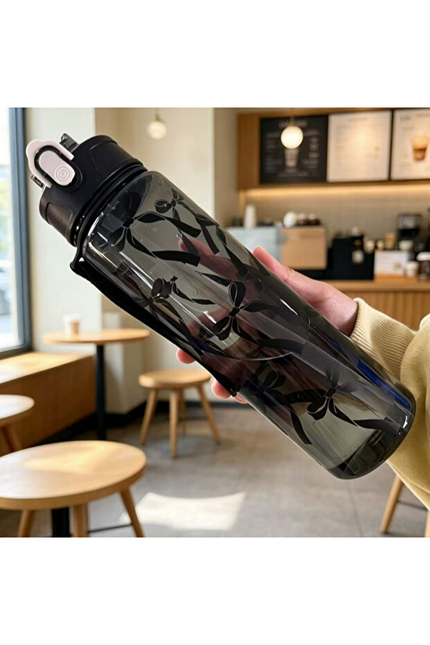 Black Transparent 800ml/27oz Large Capacity Sports Water Bottle Leak Proof Plastic Drinking Cup With