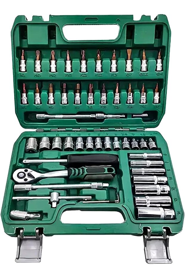 53pieces of automotive mechanical maintenance vehicle socket wrench toolbox combination hardware set