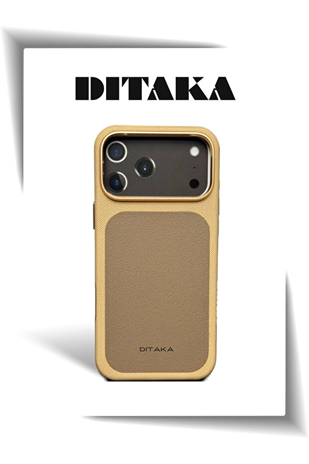 DITAKA Premium Luxury Leather Case for 17 Pro - MagSafe Compatible, Heavy Duty Camera Protection Ring, Slim Shockproof Textured Protective Cover