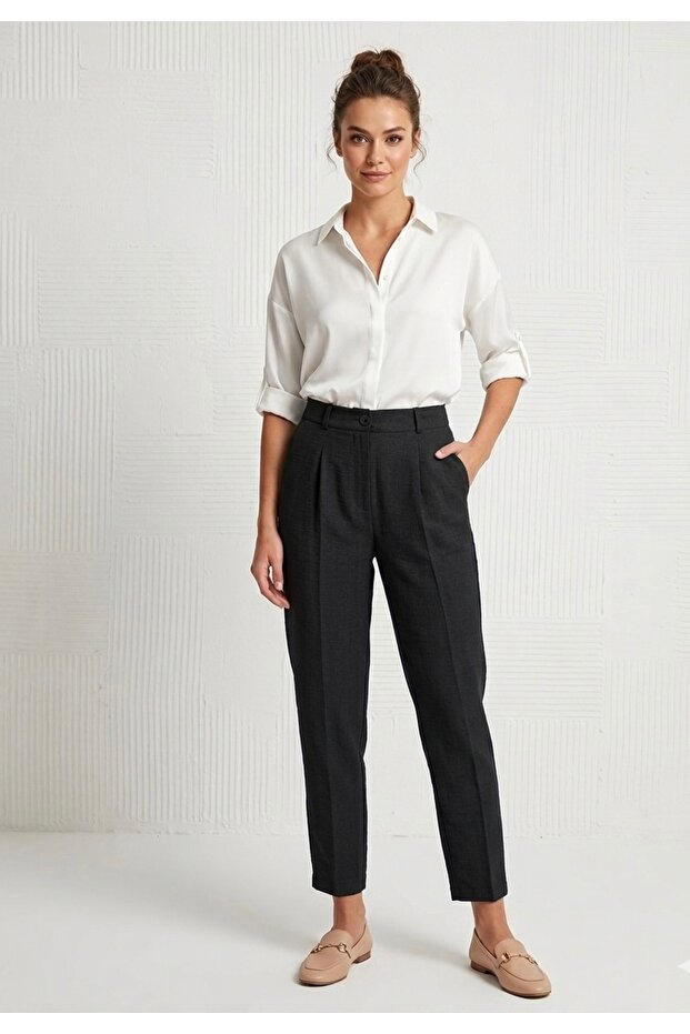 Sofia Linen Carrot Leg Pants