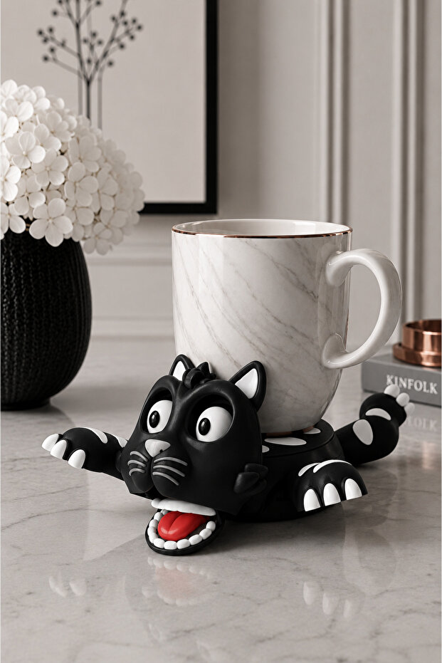 Cat Design Movable Coaster & Mug Stand | Fun Decorative Coaster | Tabletop Coffee Cup Holder