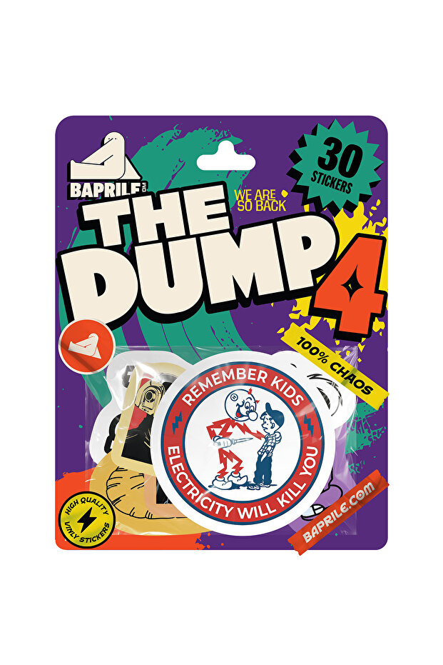 Baprile The Dump IV Eğlenceli Sticker Koleksiyonu 30 Parça Laptop Telefon Termos Etiket Seti