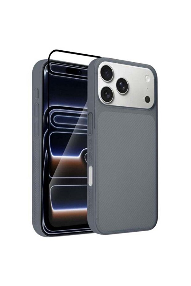 2Packs Case Cover for iPhone 17 Pro Max, Air Skin Line Design Back Cover, Sturdy Durable Ultra-Thin Case, Drop Protection Cover Clear with 3D Screen Protector - Midnight Blue-2