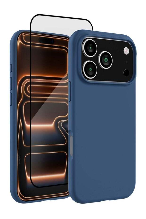 2Packs Liquid Silicone Protective Phone Case for iPhone 17 Pro - Blue-2