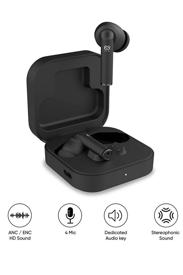 Tune Open-Ear True Wireless Earbuds MT68B - Black with ANC, ENC, Bluetooth 5.3, 11mm Drivers