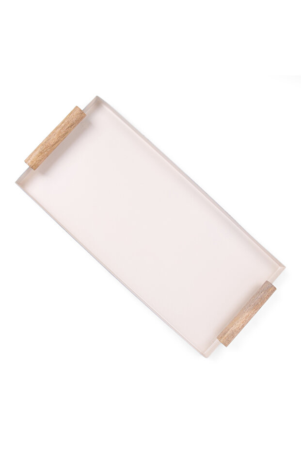 Large Rectangular Beige and Black Serving Tray from Aurora
