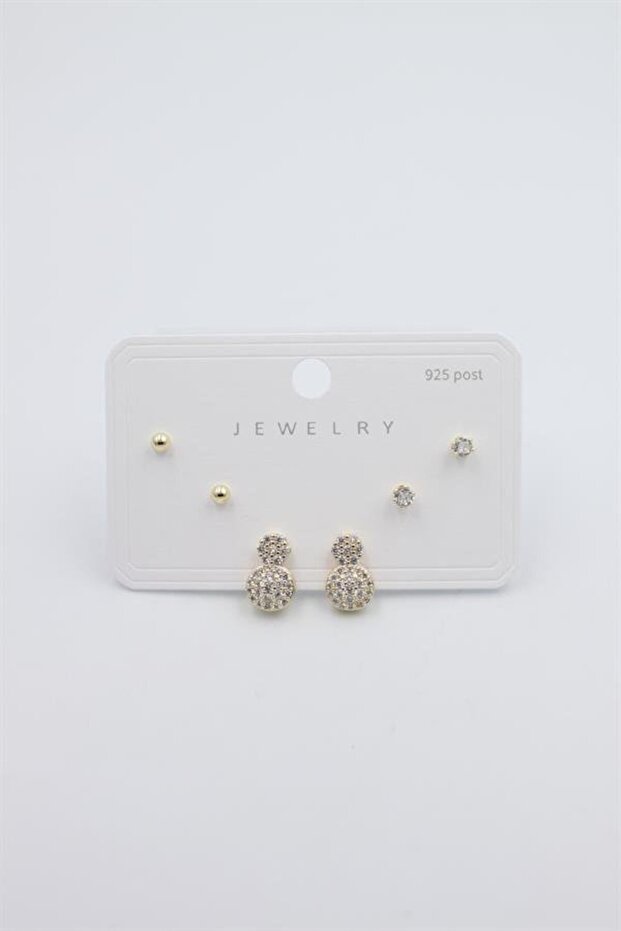 Multiple Set Earrings - Gold - 2