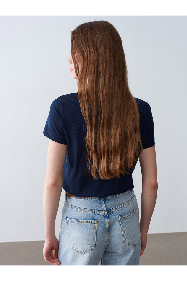 32852 Basic T-Shirt-Dark Blue - 2
