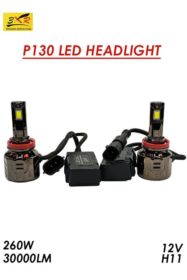 مصباح أمامي LED طراز H11 بقوة 12 فولت و30000 لومن و6500 كلفن مع شعاع عالي ومنخفض، طقم إضاءة للسيارة مقاوم للماء باللون الأبيض