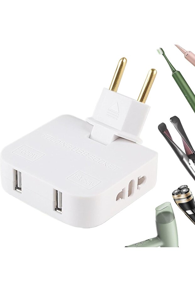 Plug Converter - Heavy Duty Wall Plug Adapter, Rotatable Portable Multifunctional Transformer for Electronics