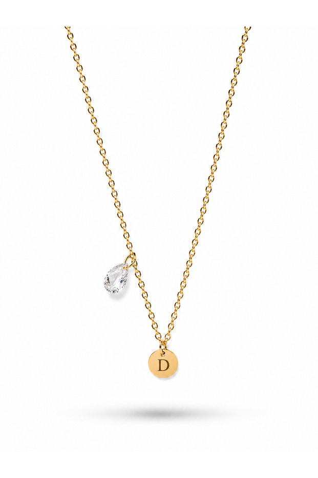 Stainless Steel Letter D Chubby Necklace