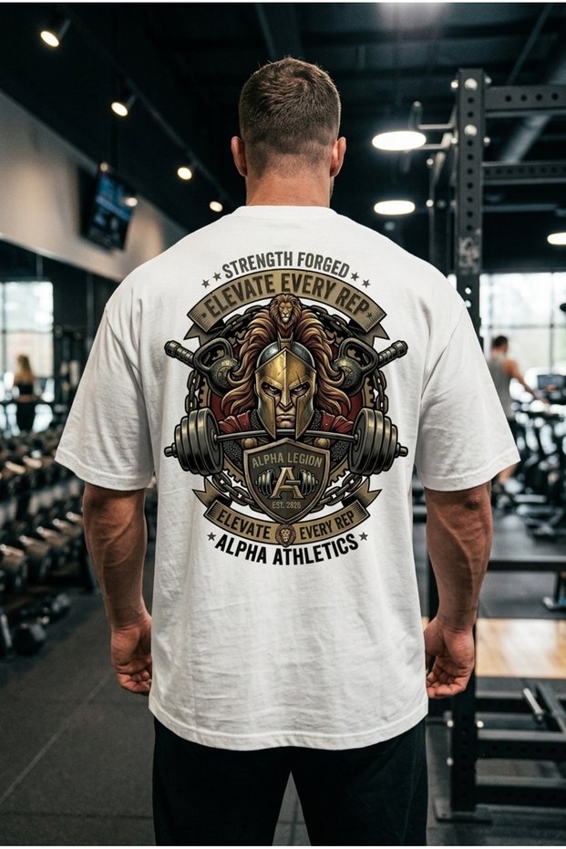 Elevate Every Rep Printed Oversize Fitness T-Shirt Men's Athlete T-Shirt