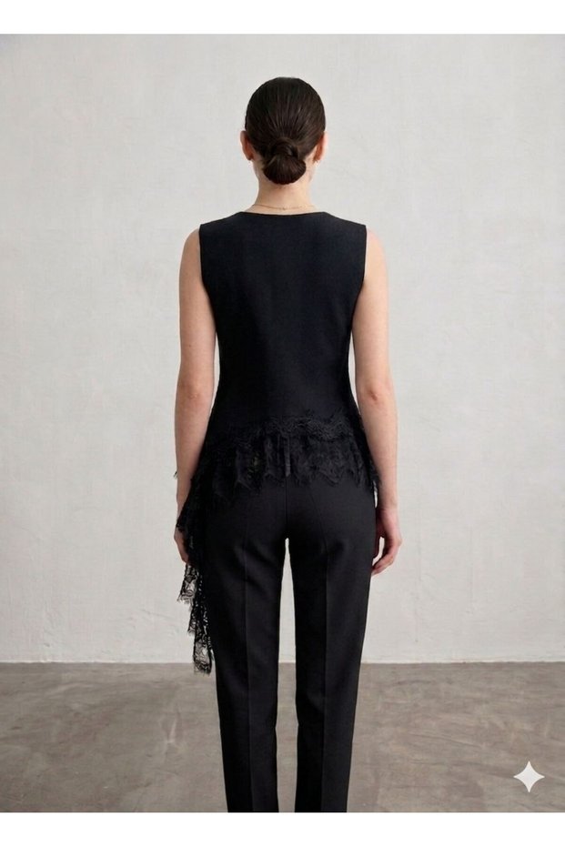Lace Detailed Knitwear Vest Dress - Stylish and Modern Women's Clothing