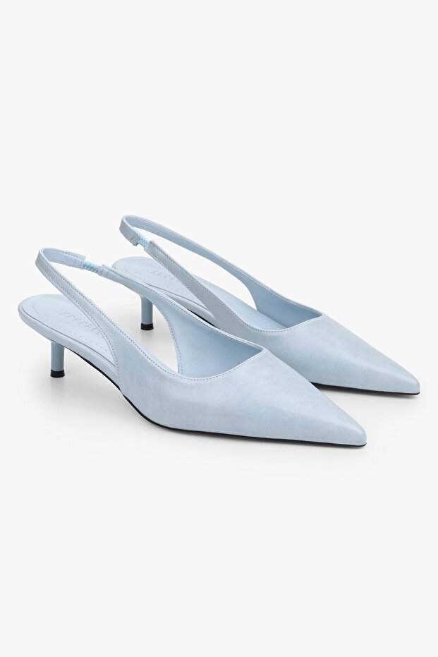 Women's Kate Baby Blue Leather Mini Heeled Stiletto