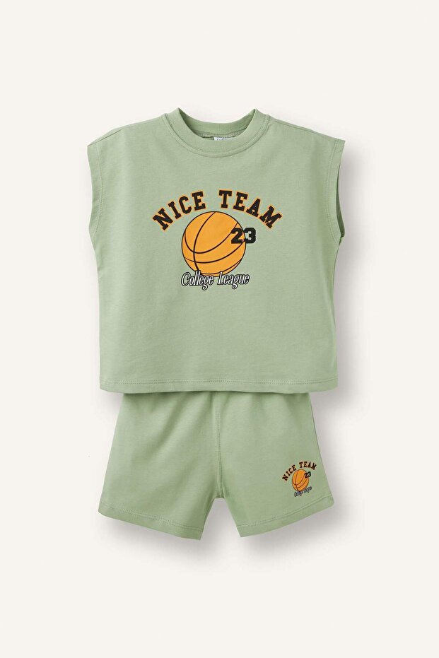 Basketball Ball Printed Athlete Shorts 2-Piece Set Baby Boy H8280A526Hs