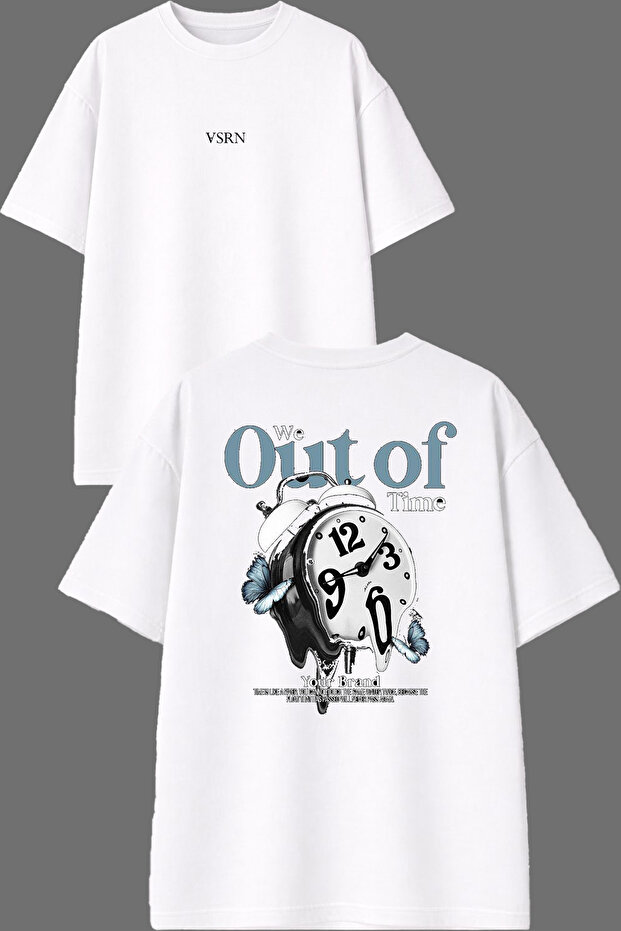 We Out Design Front and Back Printed White Oversize T-Shirt