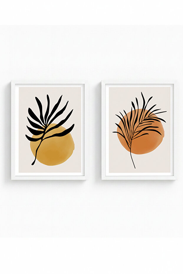 White Wooden Framed 2 Piece Set Painting Huhu98