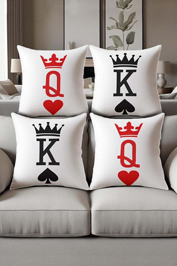 Digital Printed Soft Textured 4-Piece Throw Pillow Cover Set Krl0131