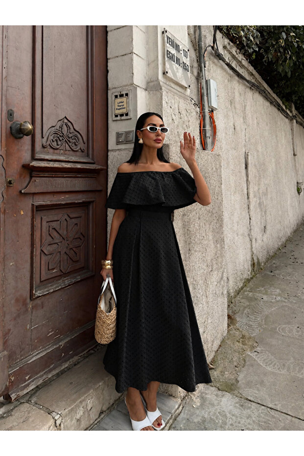 Women's Brode Fabric Blouse and Long Skirt Set