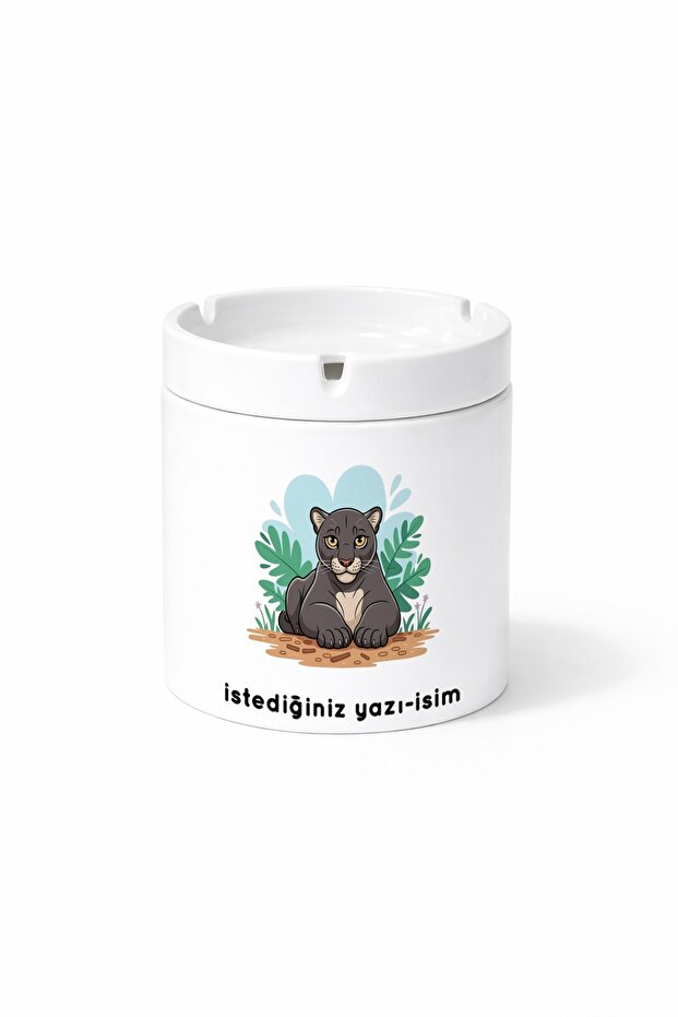 Animal Large Male Panther Double Sided Printed Ashtray Ashtray Gift