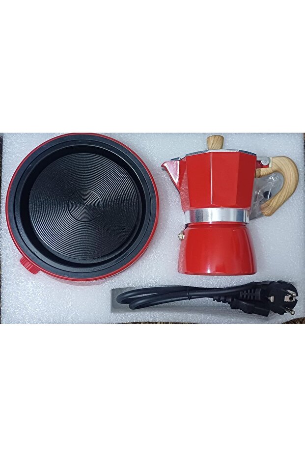 3 cup Moka Coffee pot set with Matching Electric Multi-purpose Heating base (Limited edition)
