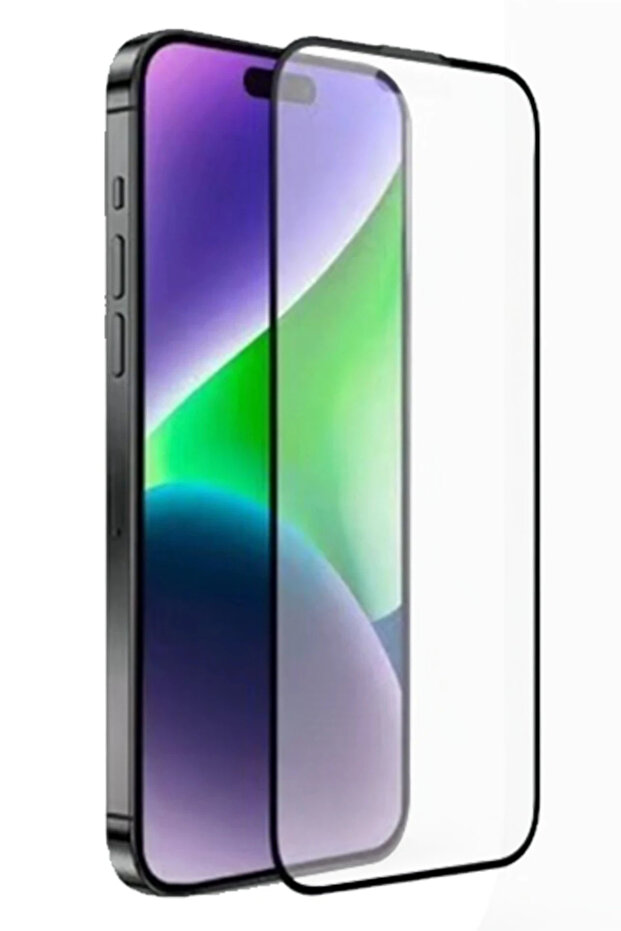 URR iPhone 15 Pro واقي شاشة زجاجي ثلاثي الأبعاد غير لامع من الراتنج - أسود