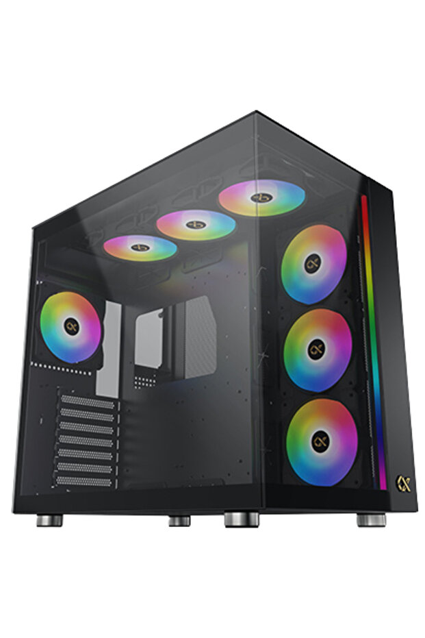 علبة كمبيوتر AQUA Ultra Air E-ATX متوسطة الحجم - أسود