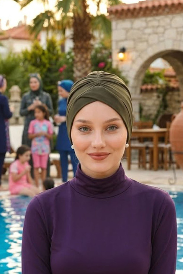 بدلة سباحة نسائية للشاطئ بتصميم متقاطع ورباط خارجي