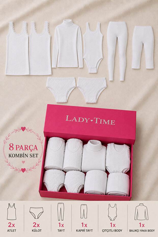 Dowry Bridal Package Underwear Set 8 Piece Basic Combination - Gset4
