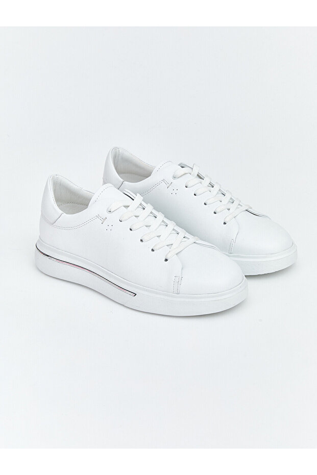 Men's Genuine Leather Lace-Up Sneakers