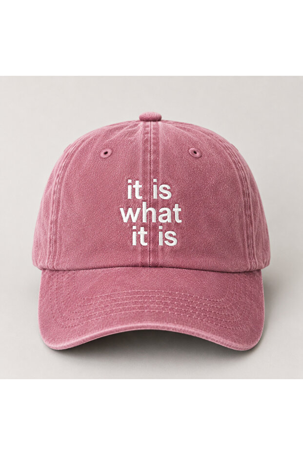 قبعة بيسبول كلاسيكية مطرزة بتصميم "It Is What It Is" قابلة للغسل