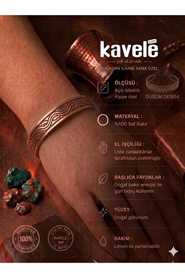 Pure Copper Motif Bracelet-For Health-In Gift Box