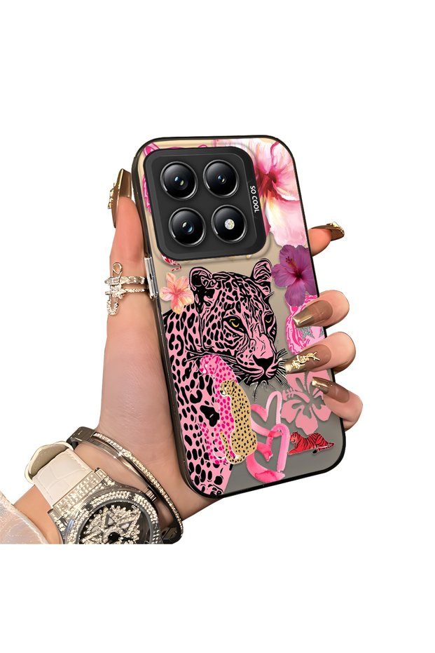 Mi 14t Pro 5g Compatible Silicone Edge Hard Back Case Couple Phone Case Leopard Pattern